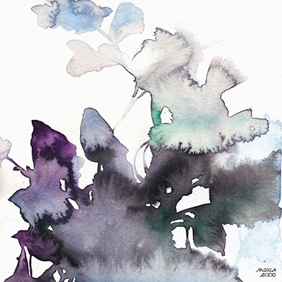 Watercolor Floral Pink Purple Trio III<br/>Andrea Bijou