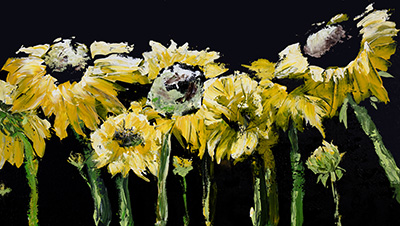 Sunflower Field on Black <br/> Marcy Chapman