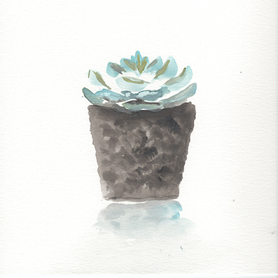 Watercolor Cactus Still Life I <br/> Marcy Chapman