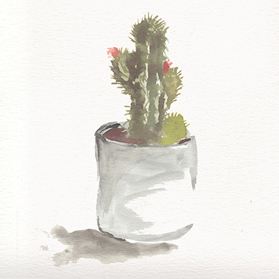 Watercolor Cactus Still Life II <br/> Marcy Chapman