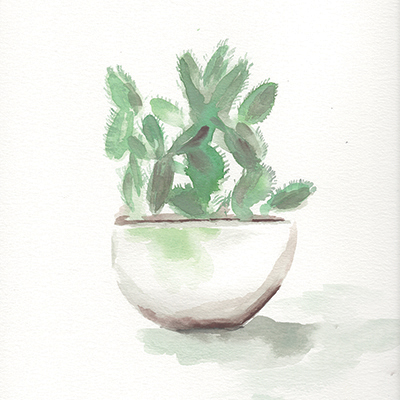 Watercolor Cactus Still Life III <br/> Marcy Chapman