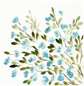 Sketchy Blossoms Blue <br/> Marcy Chapman