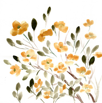 Sketchy Blossoms Yellow <br/> Marcy Chapman