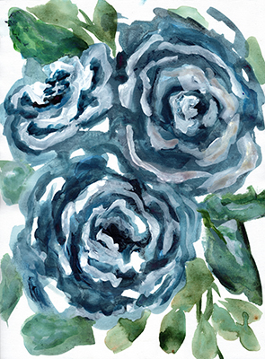 Gentle Roses Blue <br/> Marcy Chapman