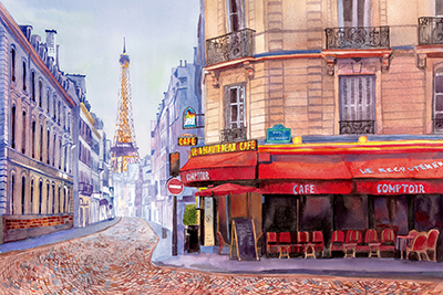 Paris Café w/Eiffel <br/> Bannarot
