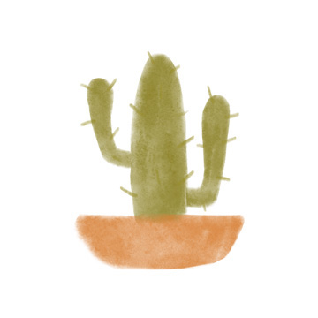 Watercolor Cactus V<br/>Bannarot
