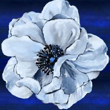 Blue & White Floral IV <br/> Lee C