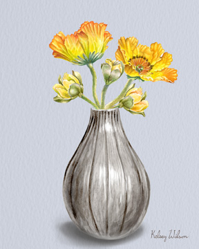 Poppies in Vase II <br/> Kelsey Wilson