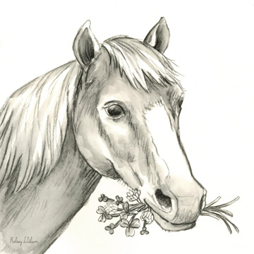 Watercolor Pencil Farm III-Horse <br/> Kelsey Wilson