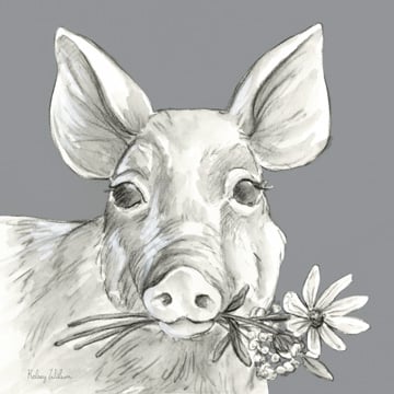 Watercolor Pencil Farm color I-Pig <br/> Kelsey Wilson