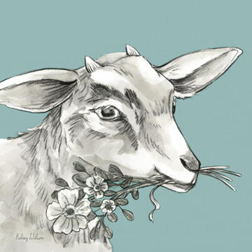 Watercolor Pencil Farm color IV-Goat <br/> Kelsey Wilson