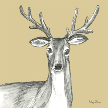Watercolor Pencil Forest color VIII-Deer <br/> Kelsey Wilson