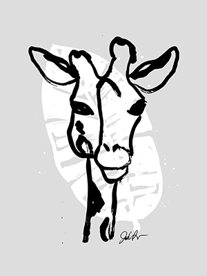Inked Safari Leaves III-Giraffe 1<br/>Jodi Augustine