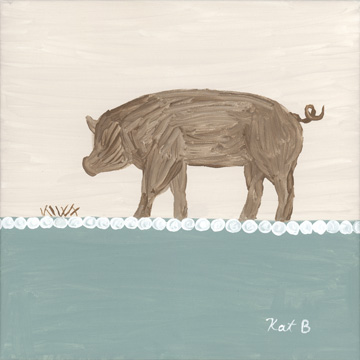 Out to Pasture III-Brown Pig <br/> Kathleen Bryan