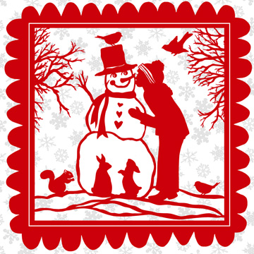 Snowman Kiss with Snowflakes <br/> Sharyn Sowell